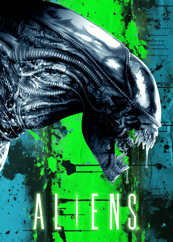 Neon Aliens Poster