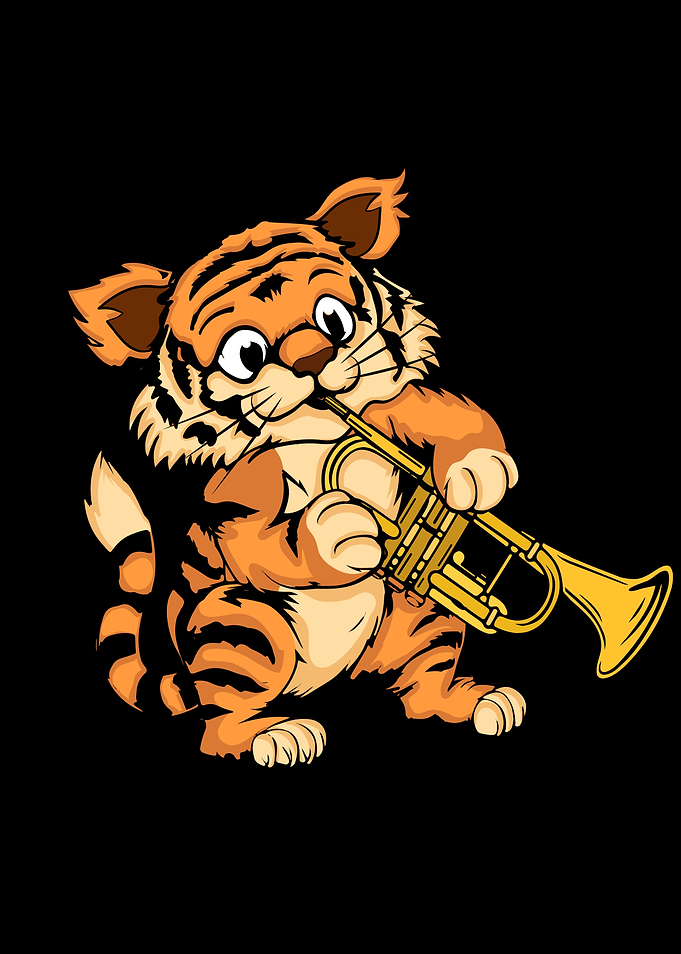 Trumpet Player Kids Tiger