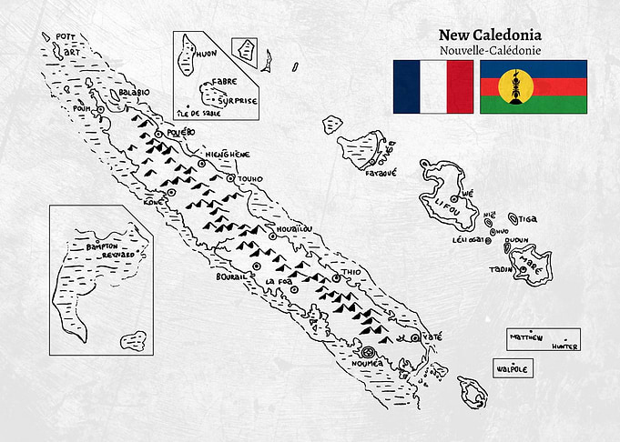 Handdrawn New Caledonia