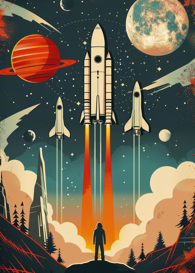Retro Vector Space Poster