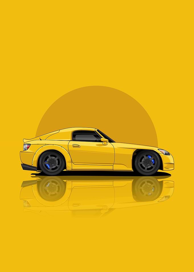 Art Honda S2000 Yellow