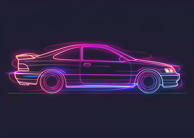 Neon Line Car