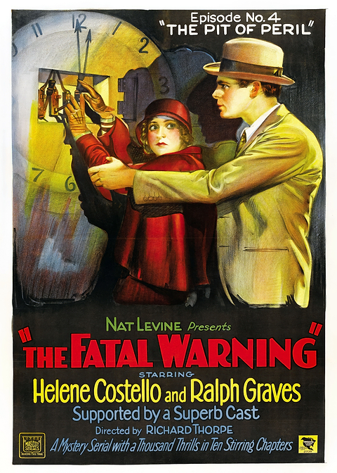 The Fatal Warning — classic movie poster on metal