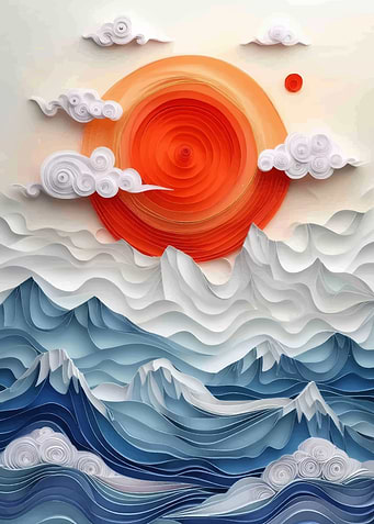 Sunset Symphony paper cut