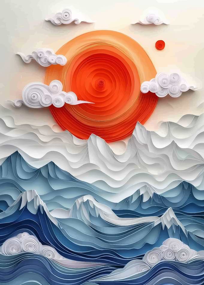 Sunset Symphony paper cut