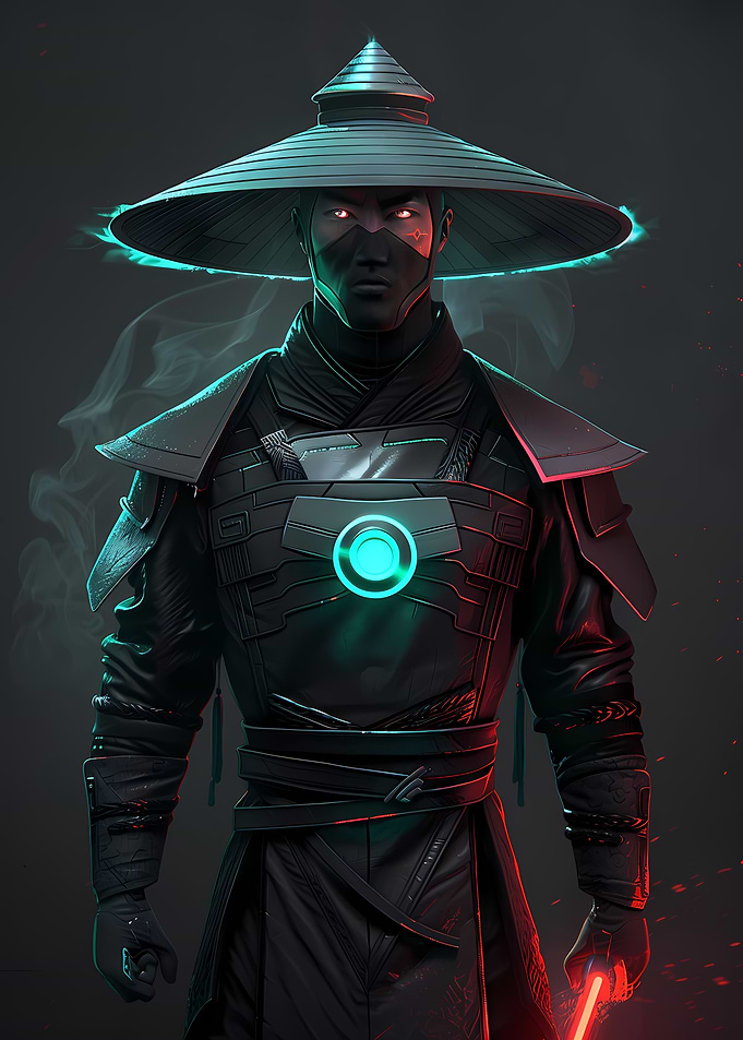 Cyberpunk Asian Warrior