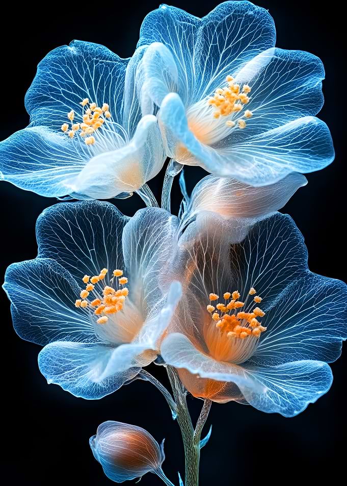 Elegant Blue Flowers Zen