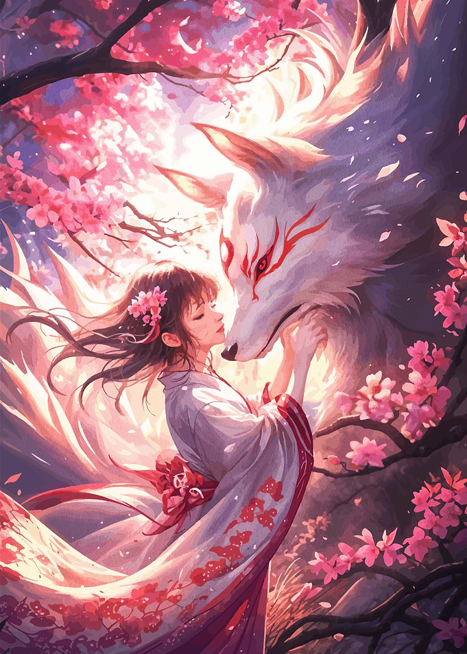 geisha fox kitsune japan