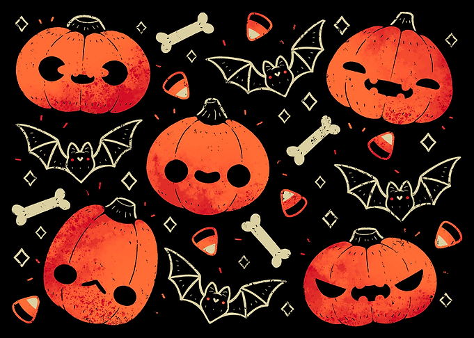 Cute smiling Halloween Pum