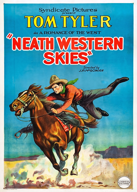 Neath Western Skies — classic movie poster on metal