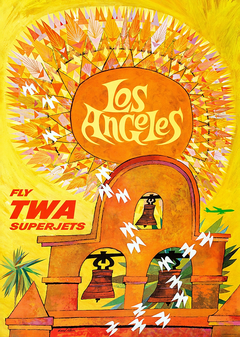 Sunny LA Vintage Poster — retro advertising art on metal