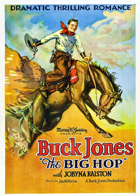 Buck Jones The Big Hop — classic movie poster on metal