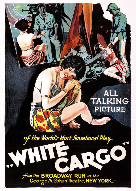 White Cargo Vintage Poster — retro advertising art on metal