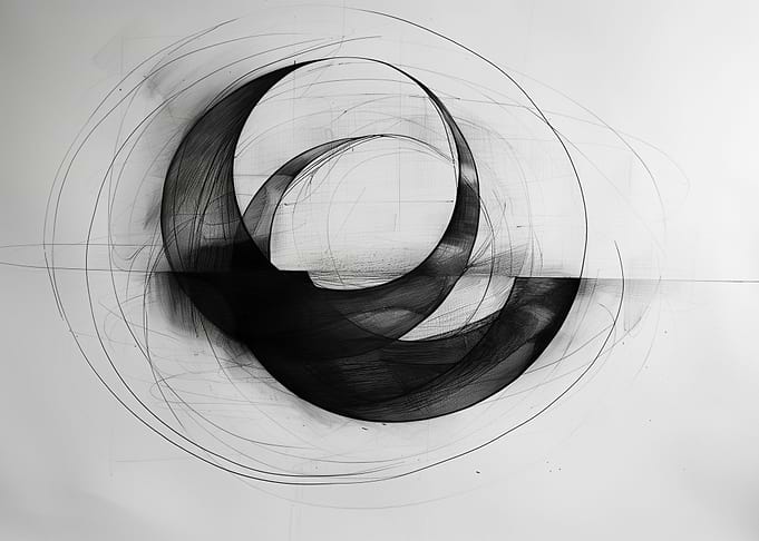 Black White Abstract Art