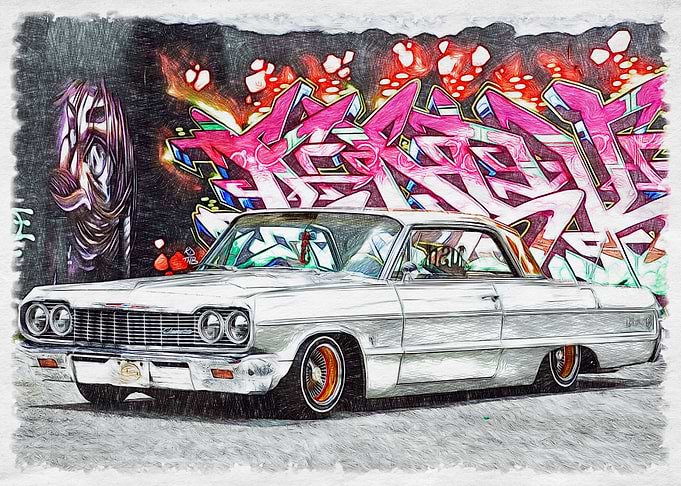 Classic car drawing