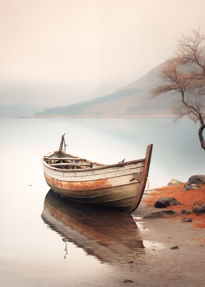 Wooden boat on the shore