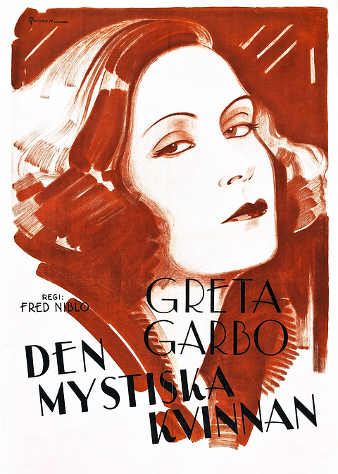 The Mysterious Woman — vintage poster restored on metal