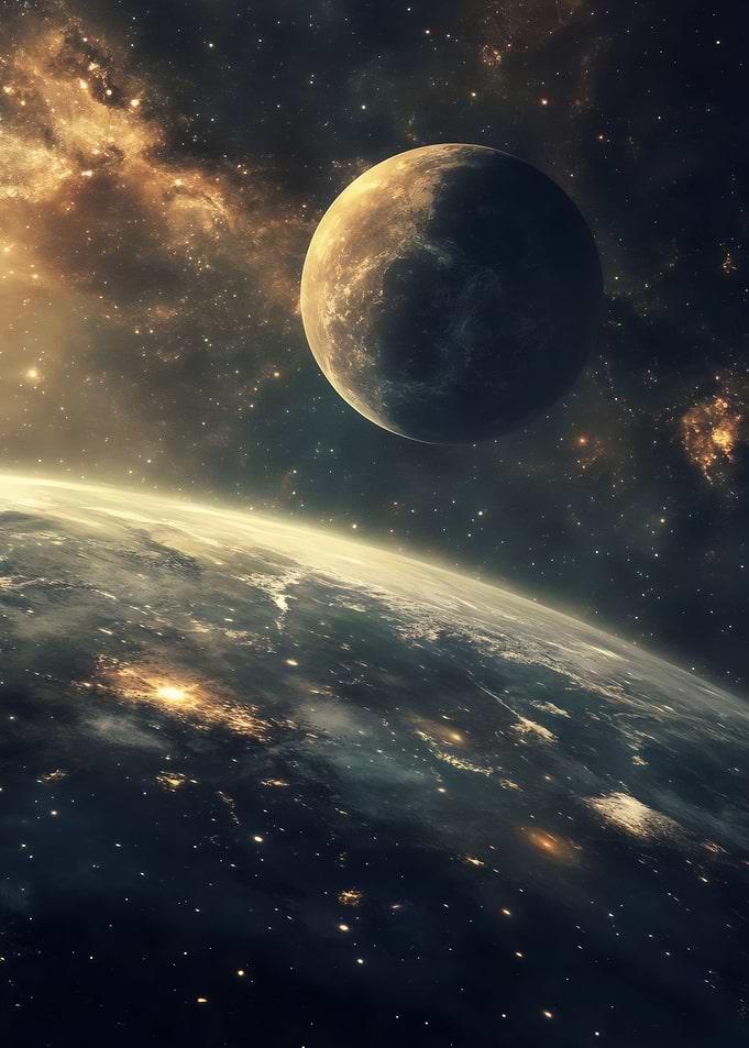 Earth and Moon Closeup