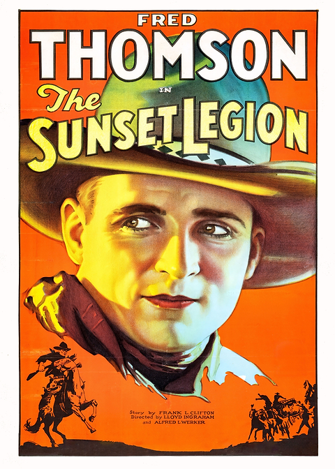 The Sunset Legion — vintage poster restored on metal