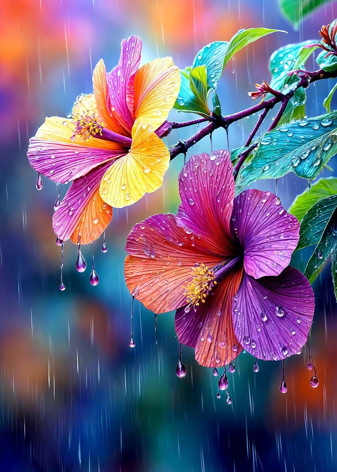 Hibiscus Flower Garden Art