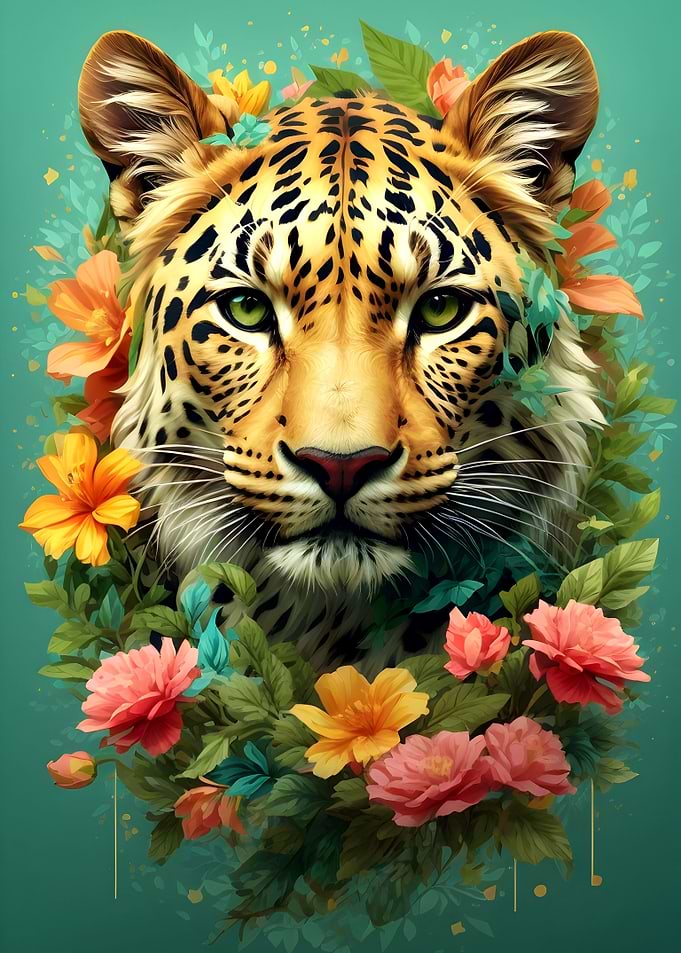 Vibrant Leopard Illustrati