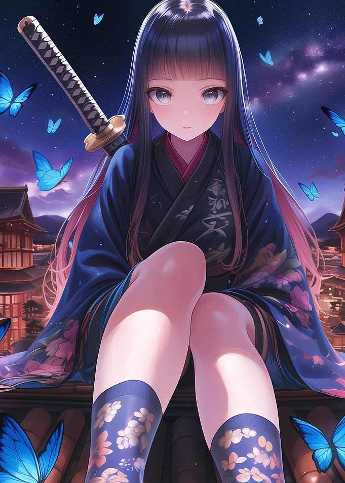 Ninja Girl Butterflies