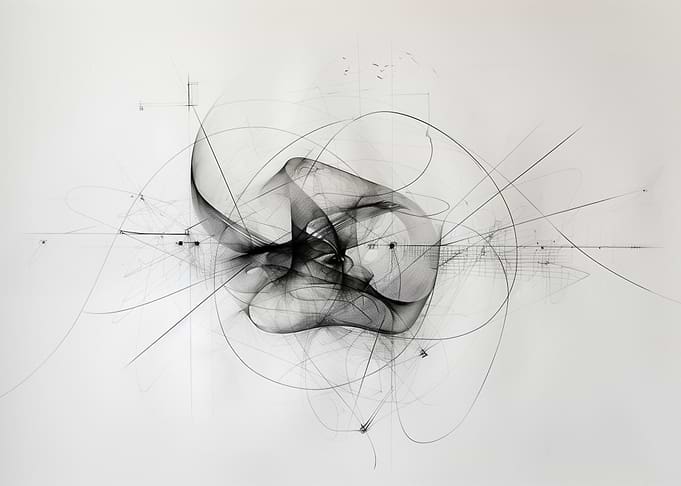 Black White Abstract Art