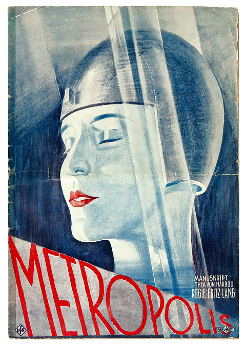 1927 Metropolis Poster — retro advertising art on metal