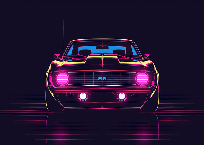 Neon Line Car