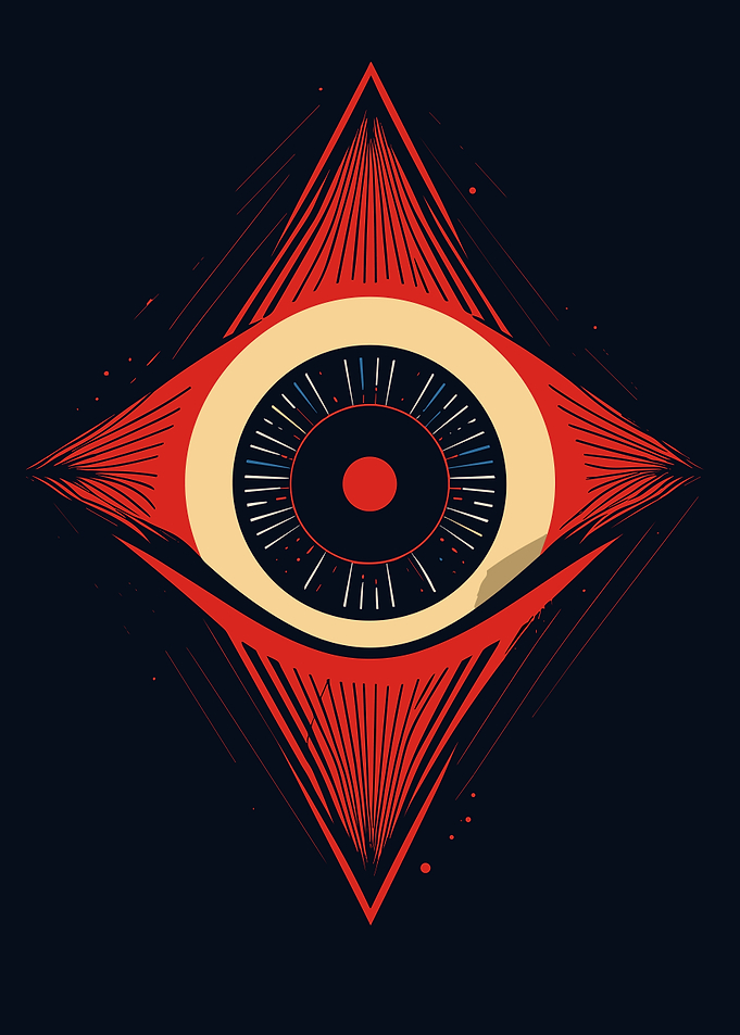 Original Red Evil Eye Art