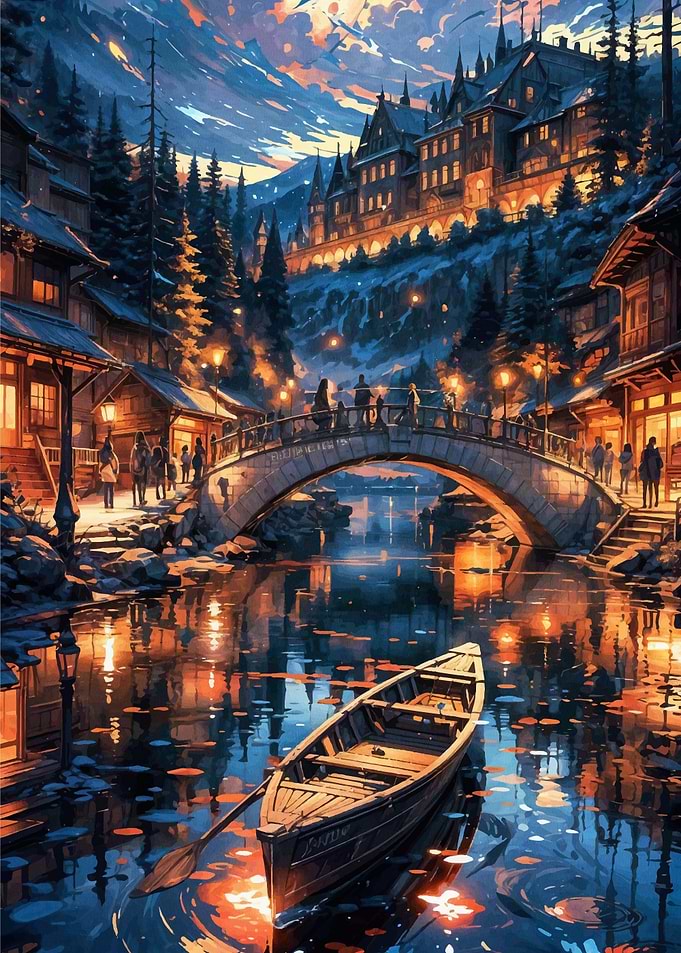 japan landscape night