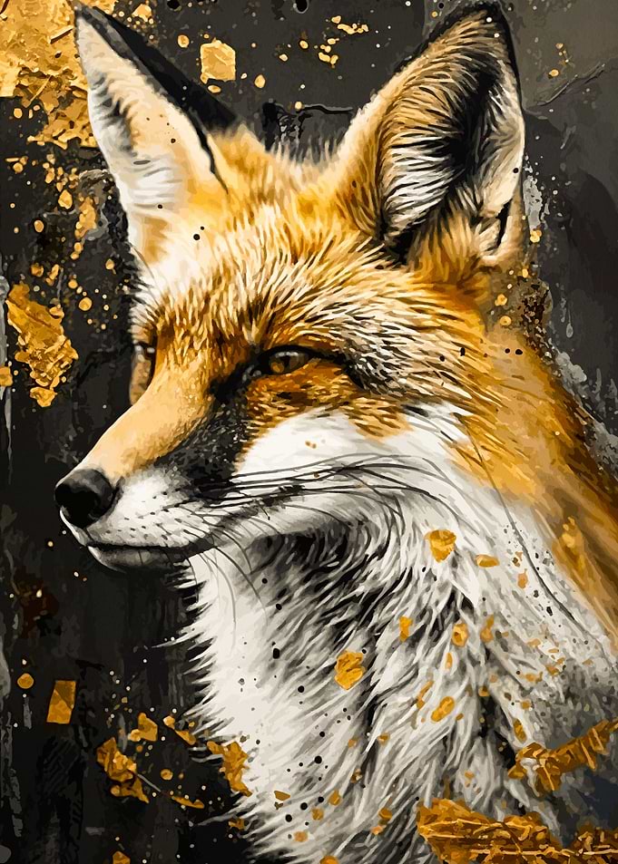 abstract fox gold