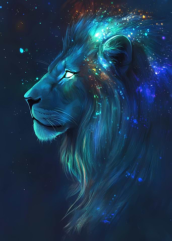 neon lion