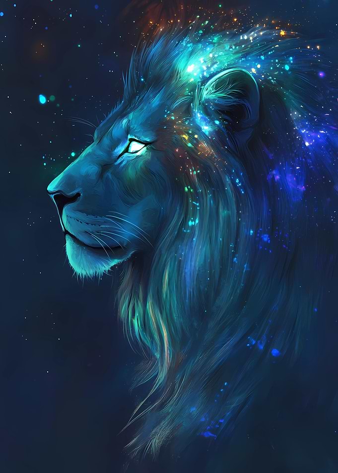 neon lion
