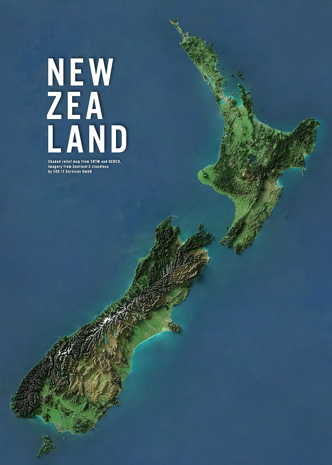 New Zealand relief map