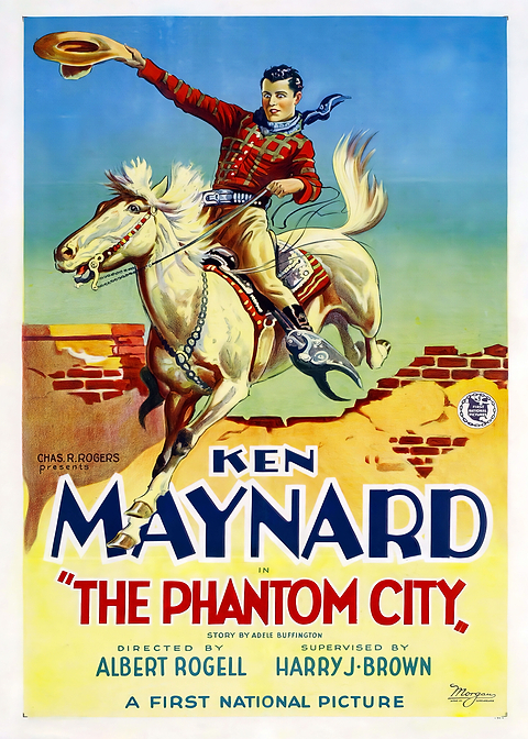 The Phantom City — vintage poster restored on metal