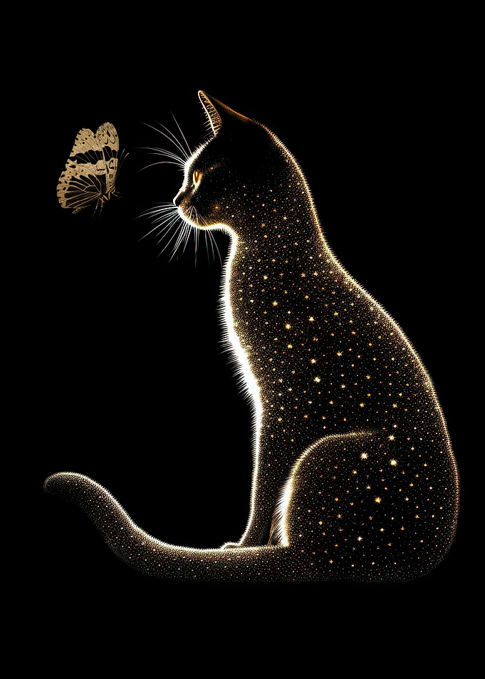 Cat and butterfly