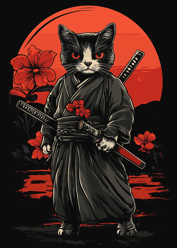 Japanese Samurai cat