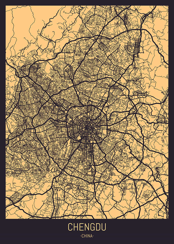 Chengdu China Street Map