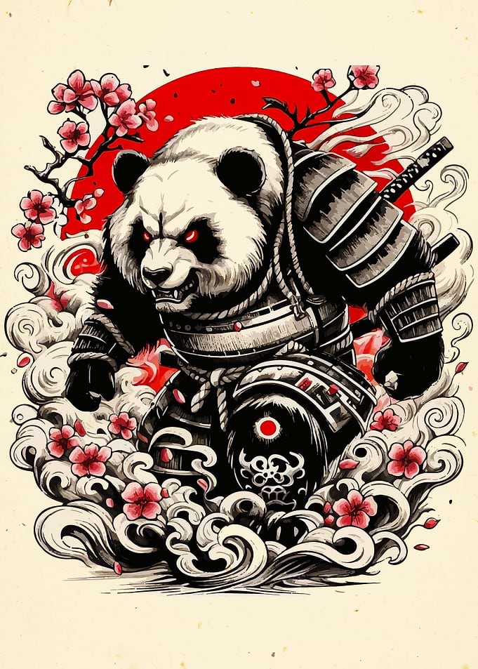 panda japanese landscape