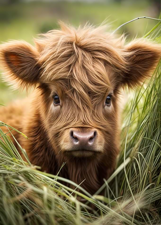 cute baby scottish cow