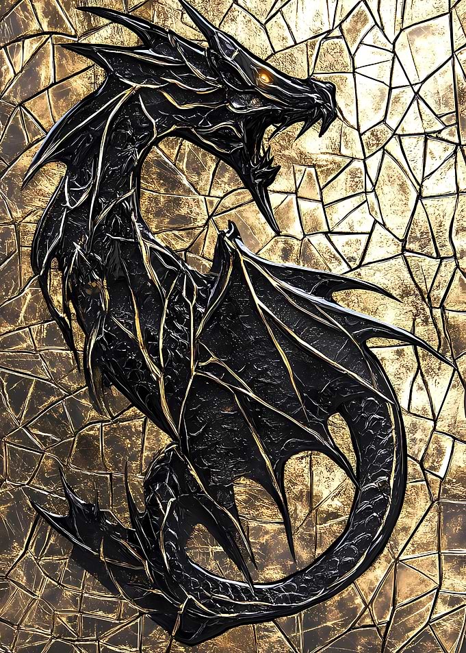 Kintsugi Black Dragon