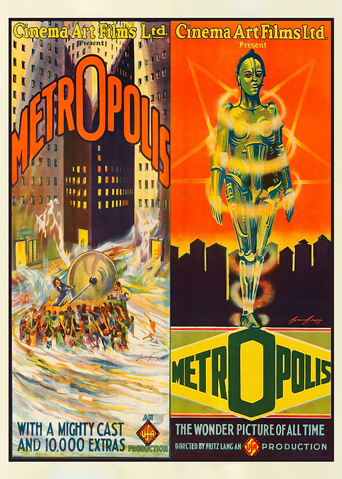 Futuristic Classic Poster — retro advertising art on metal