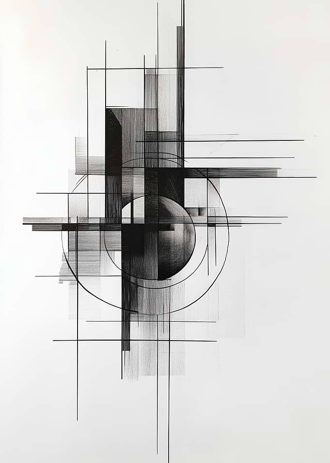Black White Abstract Art