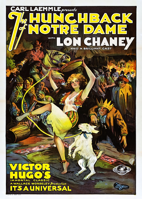 Hunchback of Notre Dame — vintage poster restored on metal