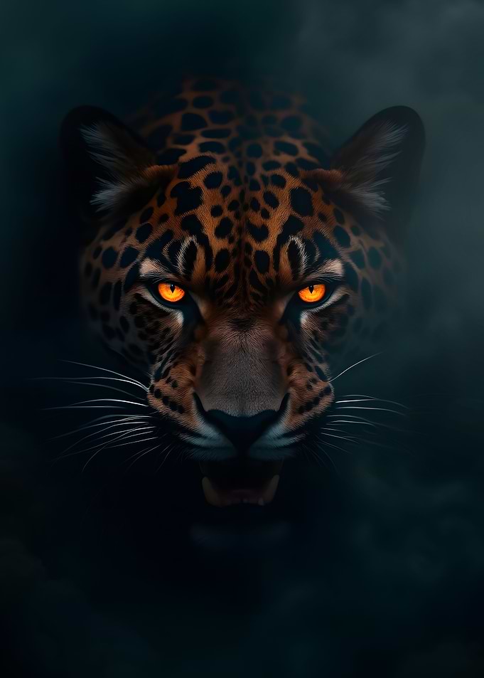 jaguar face hidden in dark