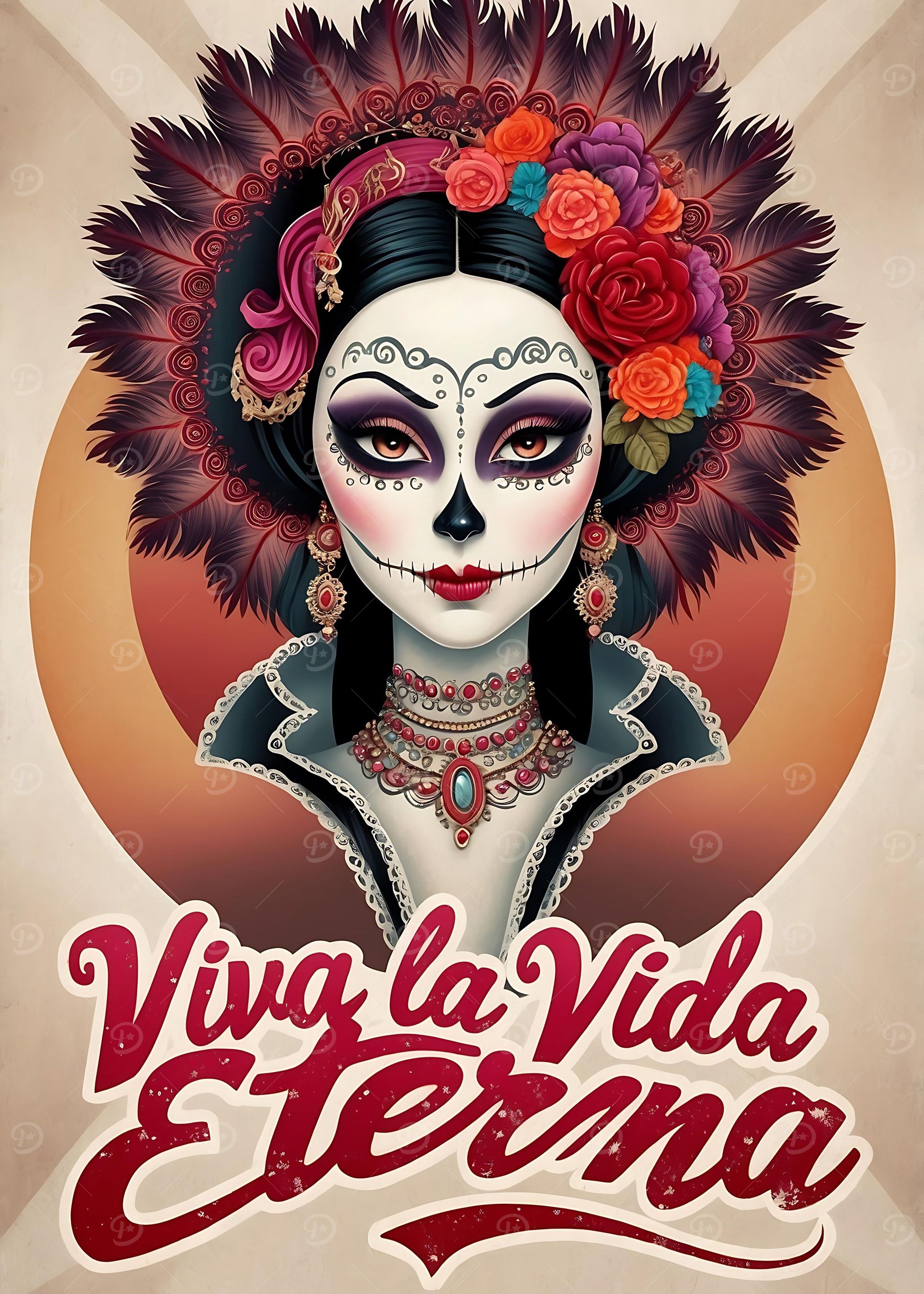 Catrina Skull Art Print
