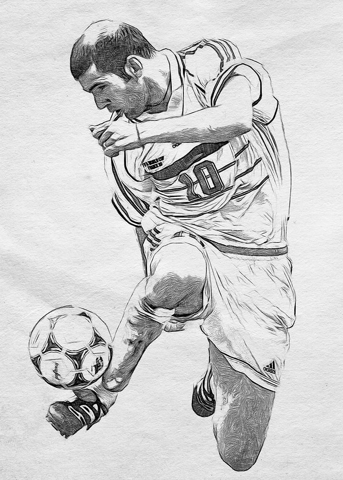 Zidane sketch drawing