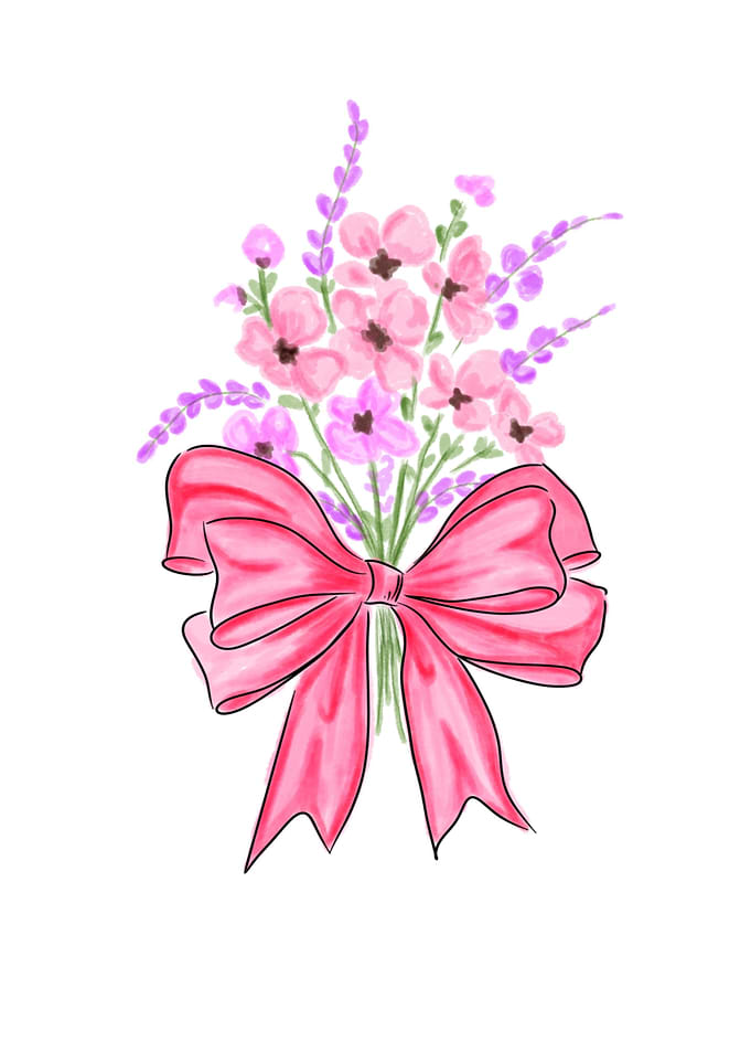 Aesthetic Bow Bouquet