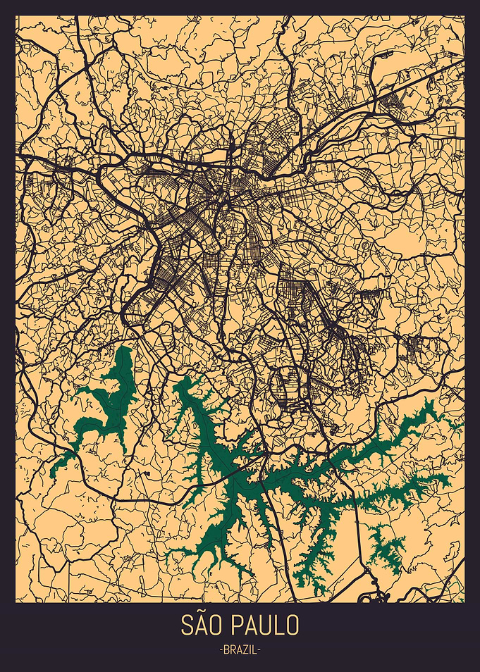 Sao Paulo Brazil City Map